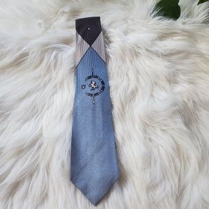 Vintage Unique Blue Neck Tie With Horse Design